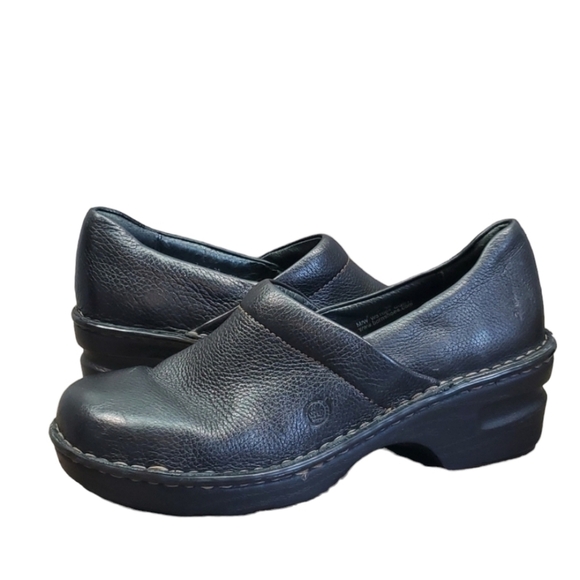 Born Women Y2K Leather Slip On Wedge Clogs shoes sz 7 - Picture 1 of 12